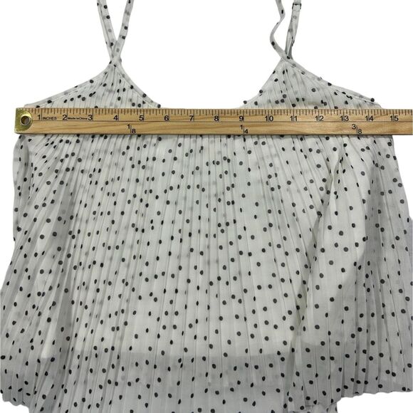 Hollister Size S Spaghetti Strap Pleated Cropped Tank Top Polka Dot Barbiecore - Picture 4 of 6